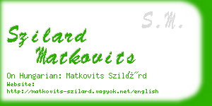 szilard matkovits business card